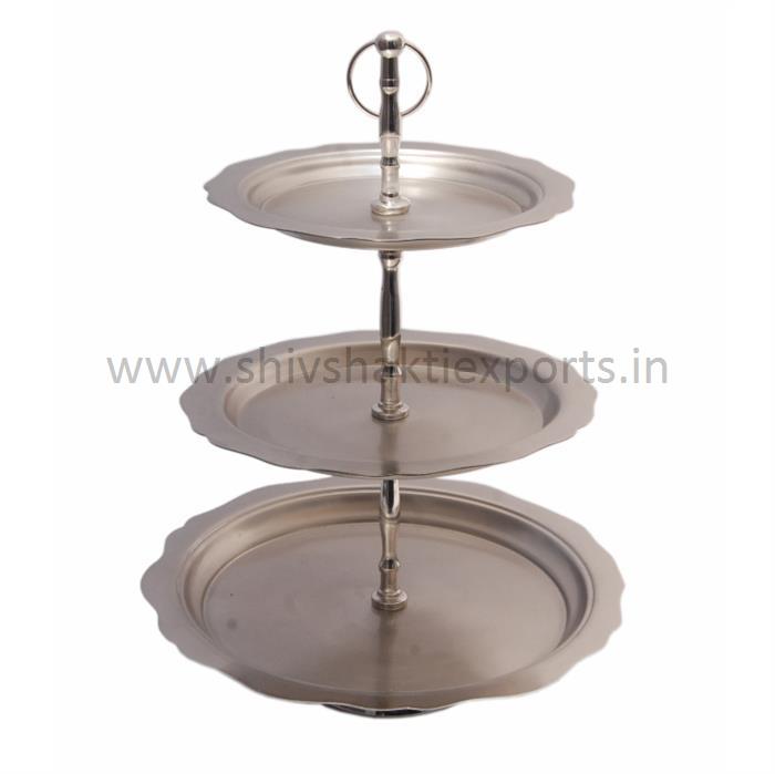 Cake Stand with Brass Plating  - Aluminum