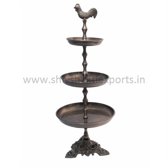 Cake Stand with Brass Plating  - Aluminum