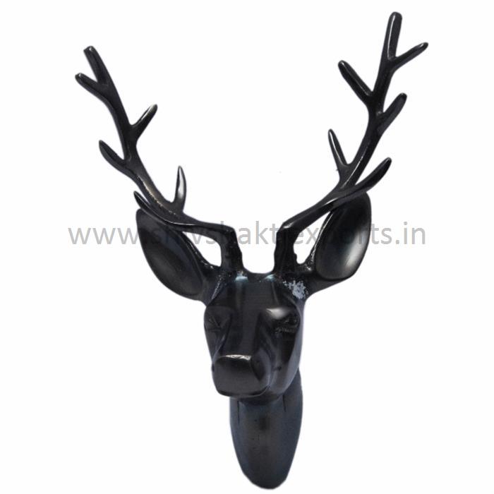 Wall Mounted Deer Decorative Sculpture - Aluminum