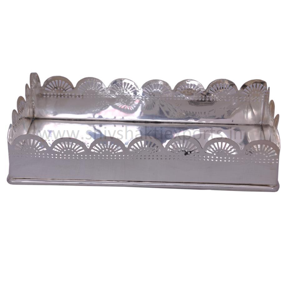 Fruit Tray with Silver Platting - Brass