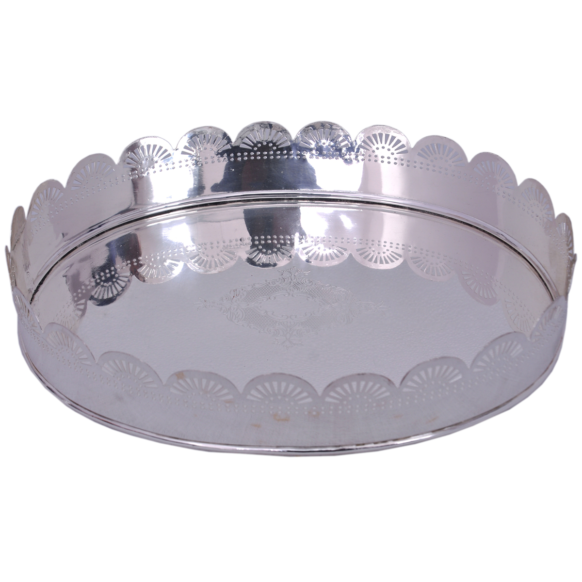 Fruit Tray with Silver Platting - Brass