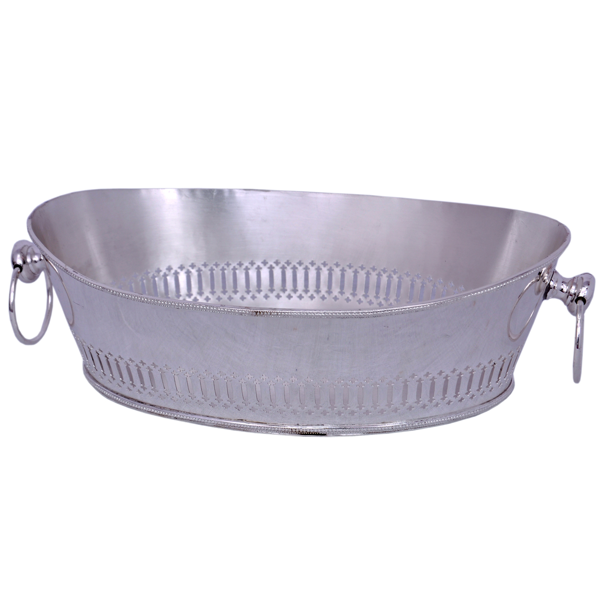 Fruit Bowl with Silver Platting - Brass